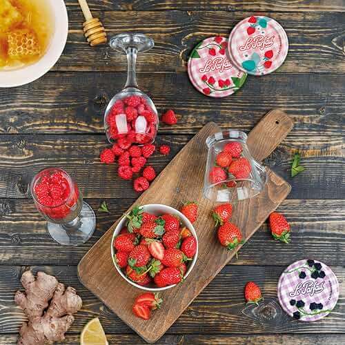 Le Parfait 11oz (324ml) French Glass Jam Jars – Reusable, Zero Waste & Eco-Friendly, BPA-Free Colorful Airtight Lids for Canning, Jam, Jelly & Preserves – Dishwasher & Freezer Safe, Made in France 6PK - Image 5