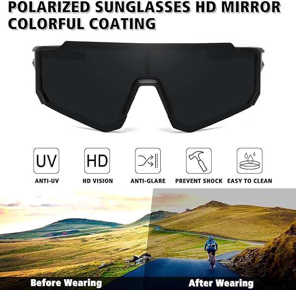 STORYCOAST Polarized Sports Sunglasses for Men Women,Driving Fishing Cycling Mountain Bike Sunglasses UV400 Protection - Image 2