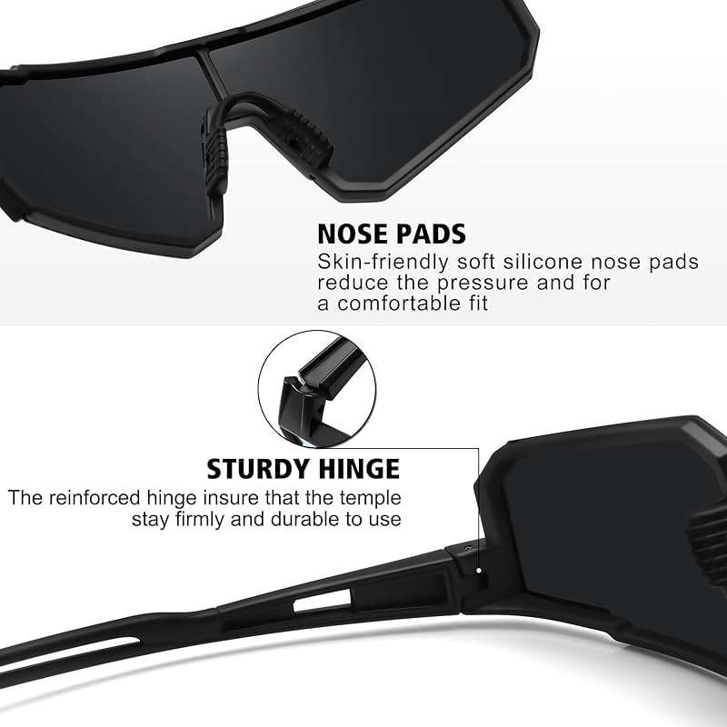 STORYCOAST Polarized Sports Sunglasses for Men Women,Driving Fishing Cycling Mountain Bike Sunglasses UV400 Protection - Image 4