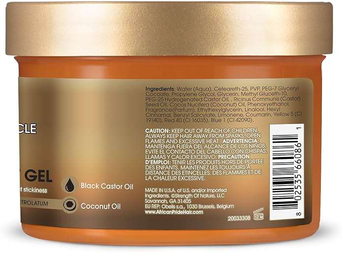 African Pride Black Castor Miracle Extra Hold Braid, Loc, Twist Gel - Extreme Hold Braiding Hair Gel, Edge Control & Tames Frizz, No Flake | Natural Ingredients, Black Castor & Coconut Oil | 12oz - Image 8