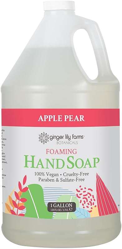 Ginger Lily Farms Botanicals All-Purpose Foaming Hand Soap Refill, 100% Vegan & Cruelty-Free, Apple Pear Scent, 1 Gallon (128 fl oz) - Image 1