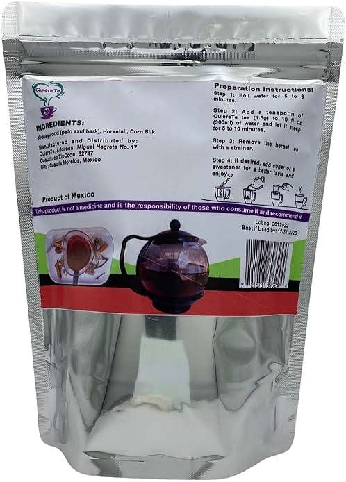 Palo Azul Tea, Kidneywood, Horsetail, Corn Silk, Quiere Te, 5.3 oz (150 grams), Up to 100 Cups, Cyclolepis Genistoides, Herbal, Blue Stick Tea, Resealable Bag, Product From Mexico, 100% Natural - Image 3