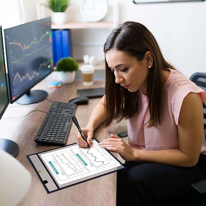 Scribbledo 6 Pack Dry Erase Pockets - Black Plastic Sleeves for Paper - Heavy Duty Clear Sleeves - Teacher Supplies for Classroom & Office - Image 2