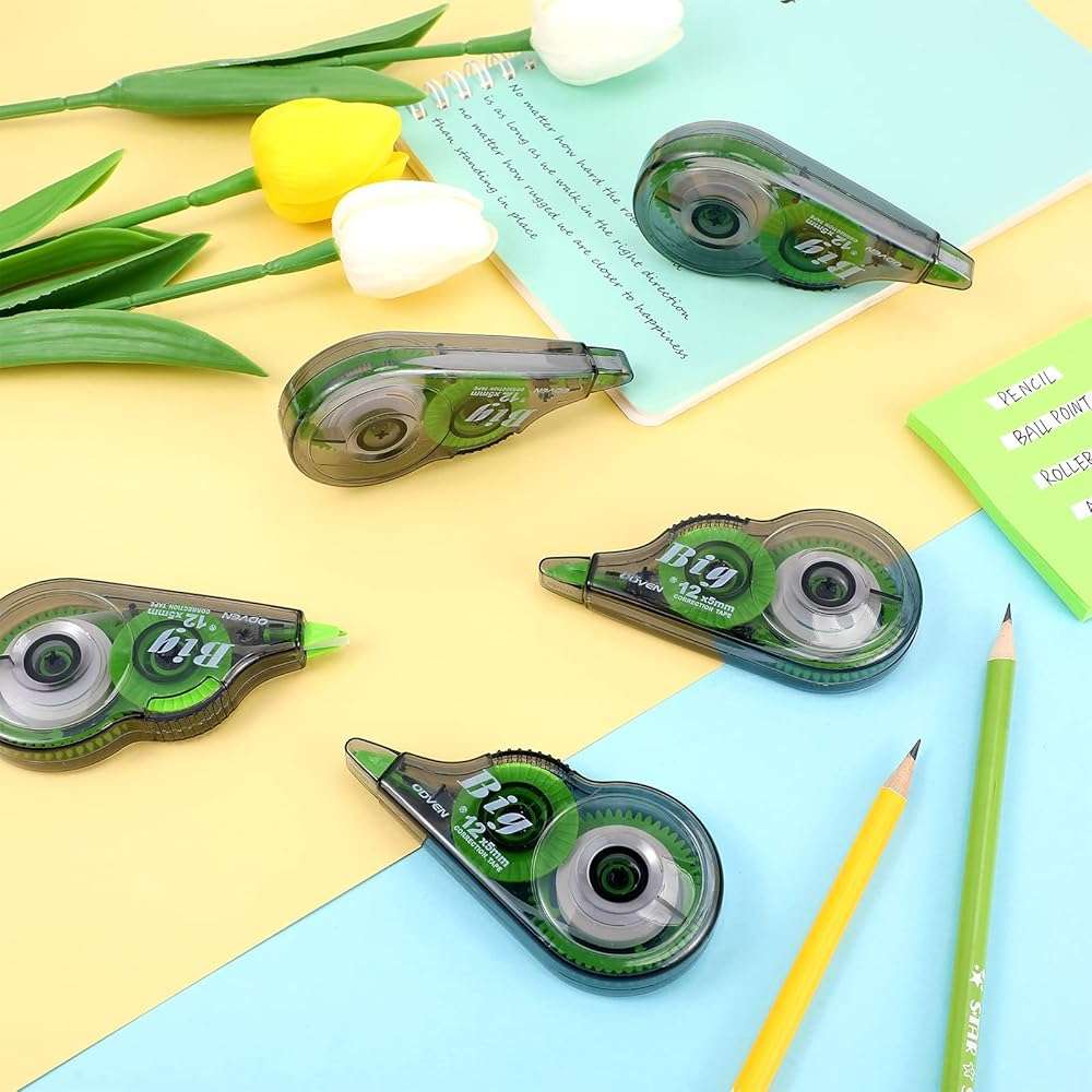 Yexiya 24 Pieces Correction Tapes Original Correction Wide Eraser Applicator Easy to Use Applicator Translucent Tapes Shows for Office Note Journal Scrapbooking, 0.2 Inch x 39.4 Feet - Image 2