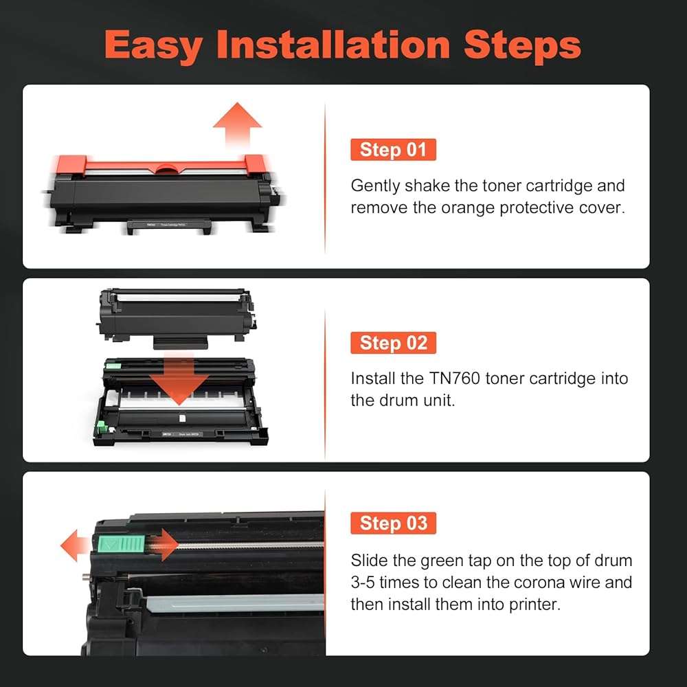 v4ink TN760 Toner Cartridge Replacement for Brother TN760 TN-760 TN730 TN770, High Yield 2-Pack, Compatible with Brother Printer HL-L2350DW L2370DW L2390DW MFC-L2690DW L2710DW L2750DW, 6000 Pages - Image 6