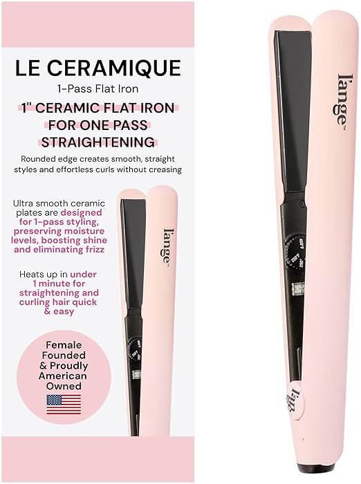 L'ANGE HAIR Le Ceramique 1-Pass Flat Iron Hair Straightener | Fast Heating Ceramic Flat Iron | Best Hot Tools Professional Hair Straightener to Lock in Moisture & Shine | (Blush) - Product Image