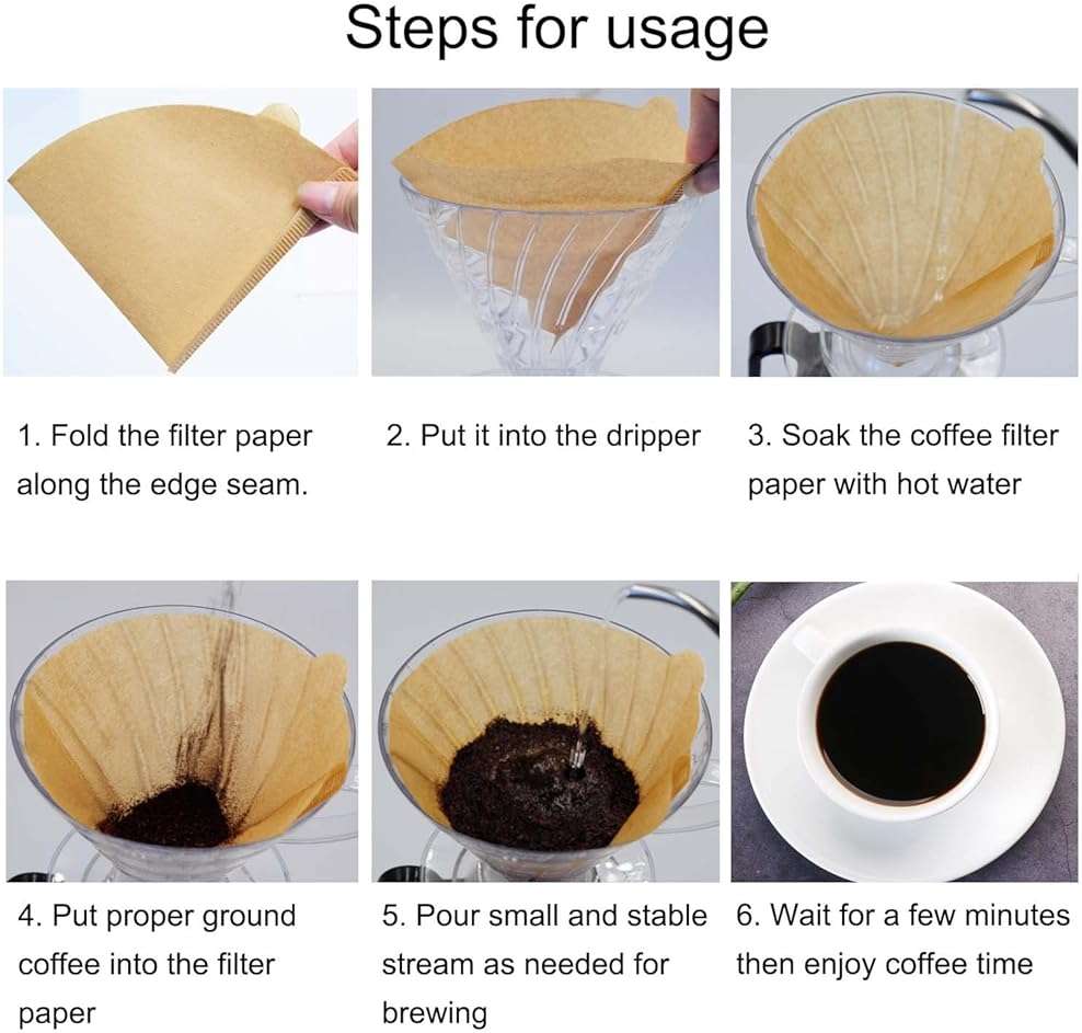 Cone Coffee Filters Size 01, 100 Count Unbleached 1-2 Cups Disposable V01 Coffee Paper Filters, Compatible with Cone Shaped Pour Over Coffee Filter and Drip Coffee Maker - Image 5