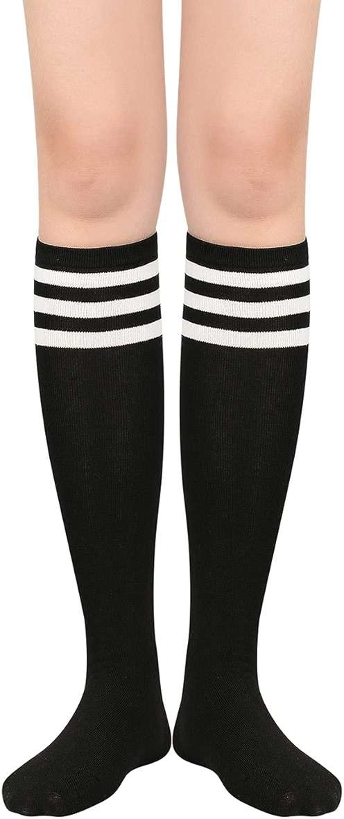Zando Knee High Socks for Women Striped Athletic Long Tall Tube Socks Outdoor Sports Casual Thigh High Stockings - Image 2
