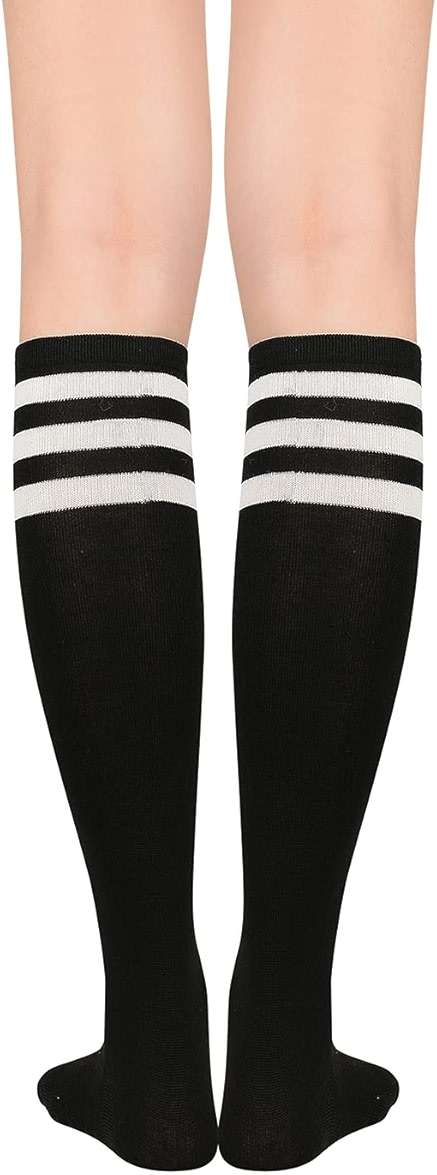 Zando Knee High Socks for Women Striped Athletic Long Tall Tube Socks Outdoor Sports Casual Thigh High Stockings - Image 3
