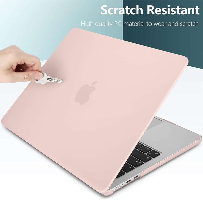 DONGKE Compatible with MacBook Air 13 inch Case M5 M4 M3 M2 2026 2025 2024-2022 A3449 A3240 A3113 A2681, Plastic Hard Shell & Keyboard Cover for MacBook Air 13.6 inch, Matte Chalk Pink - Image 3