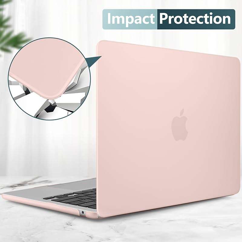 DONGKE Compatible with MacBook Air 13 inch Case M5 M4 M3 M2 2026 2025 2024-2022 A3449 A3240 A3113 A2681, Plastic Hard Shell & Keyboard Cover for MacBook Air 13.6 inch, Matte Chalk Pink - Image 6