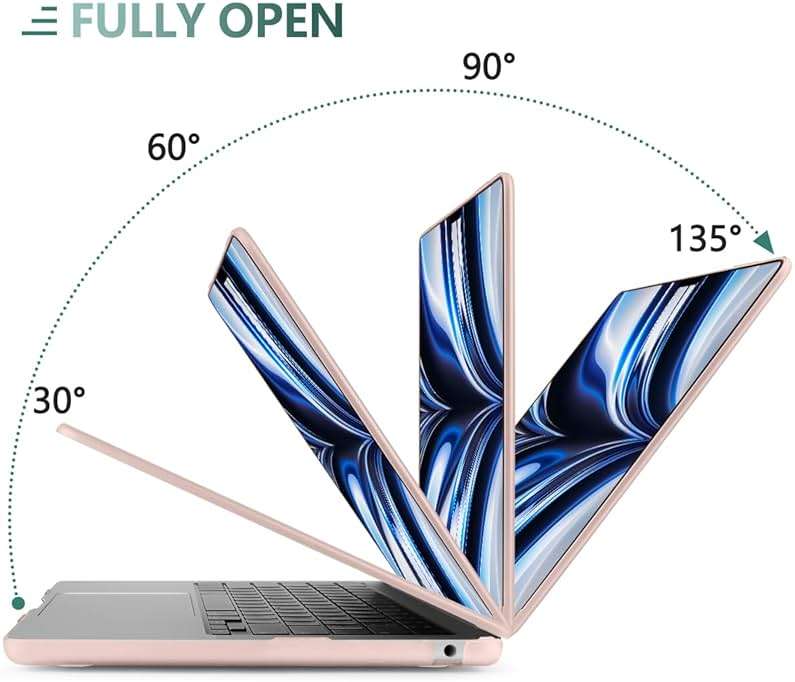 DONGKE Compatible with MacBook Air 13 inch Case M5 M4 M3 M2 2026 2025 2024-2022 A3449 A3240 A3113 A2681, Plastic Hard Shell & Keyboard Cover for MacBook Air 13.6 inch, Matte Chalk Pink - Image 8