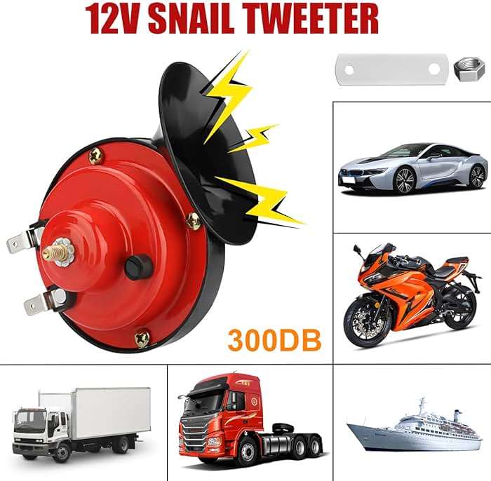2PCS 300DB Super Loud Train Horns, 12V Waterproof Air Horns Replacement Kit, Car Air Electric Snail Double Horn, Automotive Accessories Universal for Car, Motorcycle, Truck, Bike, Boat (Red) - Image 6