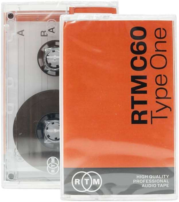 RTM C60 | Type One 60 Minute Blank Music Cassette | Ideal for Audio Recording | Studio Quality | Single Cassette - Image 1