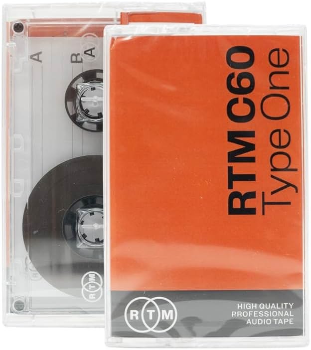 RTM C60 | Type One 60 Minute Blank Music Cassette | Ideal for Audio Recording | Studio Quality | Single Cassette - Product Image
