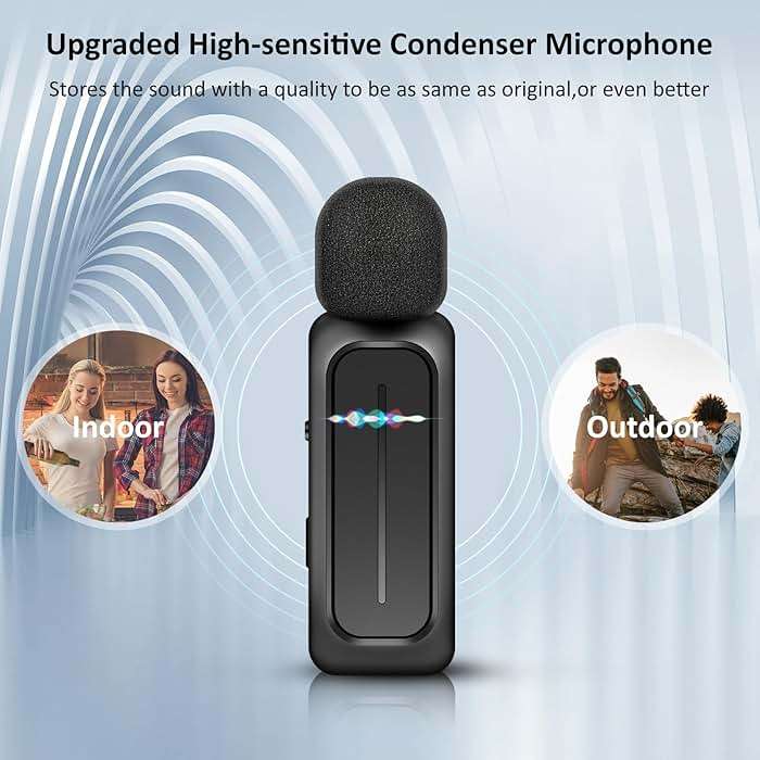 Ecomxia 2 Pcs Wireless Lavalier Microphone for iPhone iPad Android with Charging Case 7H Clip on Lapel Microphone Wireless for Video Recording Vlogging, YouTube, Interview, 3 Mode Denoise, 70ft - Image 4
