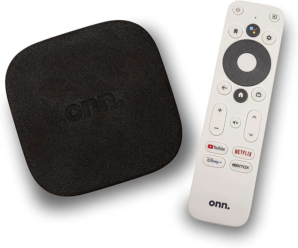 ONN Android TV 4K UHD Streaming Device with Voice Remote Control Google Assistant & High Speed HDMI Cable (100026240) Black - Image 1
