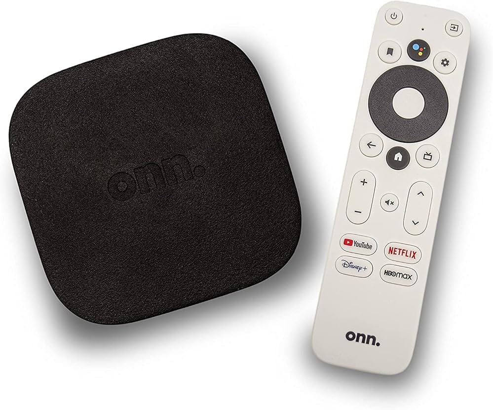 ONN Android TV 4K UHD Streaming Device with Voice Remote Control Google Assistant & High Speed HDMI Cable (100026240) Black - Product Image
