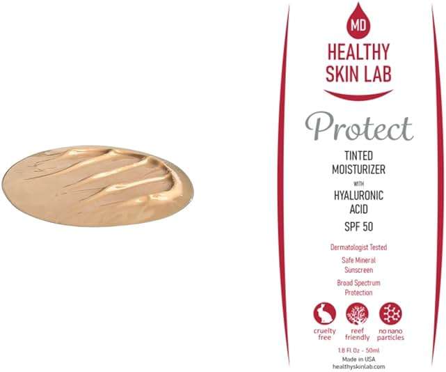 Healthy Skin Lab Protect Tinted Moisturizer SPF 50, Sheer Universal Tint, Lightweight Hydrating Mineral Sunscreen for Face, Hyaluronic Acid, Broad Spectrum Daily SPF, Dermatologist Tested, 1.8 oz - Image 7