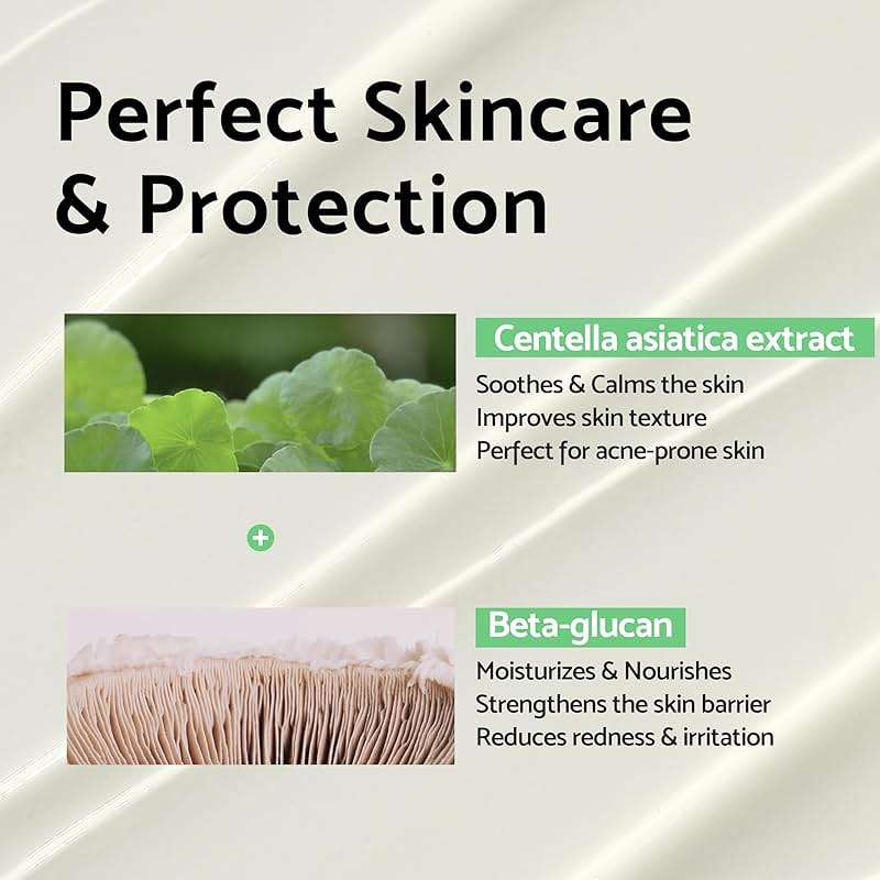 IUNIK Centella Calming Moisture Daily Sunscreen SPF 50+ PA++++ Matte & No White Cast Centella Asiatica Dry Oily Sensitive Vegan Korean Skincare - Image 5