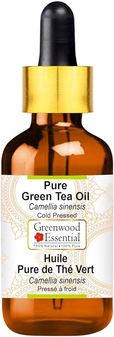 Greenwood Essential Green Tea Oil (Camellia sinensis) with Glass Dropper | Cold Pressed | Natural | Undiluted | for Diluting Essential Oils | for Skin & Massage | Men & Women | 15ml (0.50 oz) - Product Image