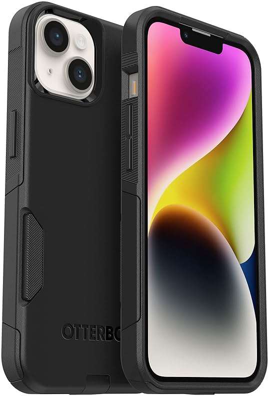 OtterBox iPhone 14 & iPhone 13 Commuter Series Case - BLACK , slim & tough, pocket-friendly, with port protection - Image 1