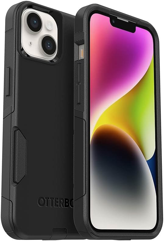 OtterBox iPhone 14 & iPhone 13 Commuter Series Case - BLACK , slim & tough, pocket-friendly, with port protection - Product Image