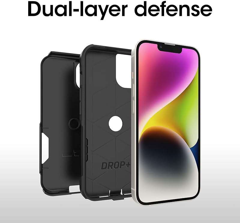 OtterBox iPhone 14 & iPhone 13 Commuter Series Case - BLACK , slim & tough, pocket-friendly, with port protection - Image 3