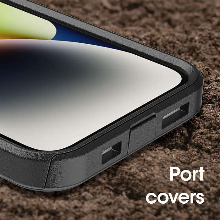 OtterBox iPhone 14 & iPhone 13 Commuter Series Case - BLACK , slim & tough, pocket-friendly, with port protection - Image 5