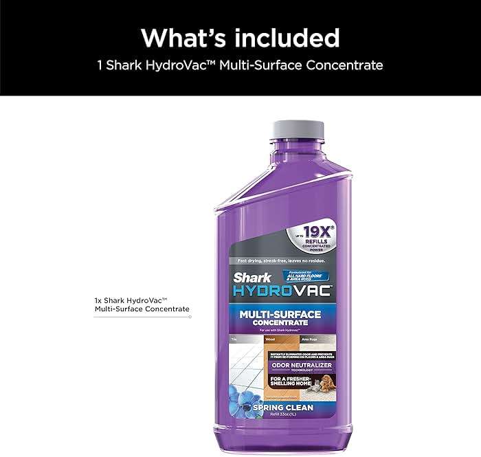 Shark HydroVac Multi-Surface 33-Oz. Concentrate with Odor Neutralizer Technology, Compatible with all HydroVac 3-in-1 Cleaners, for Sealed Hard Floors & Area Rugs, Spring Clean Scent, Purple, WDCM30 - Image 7