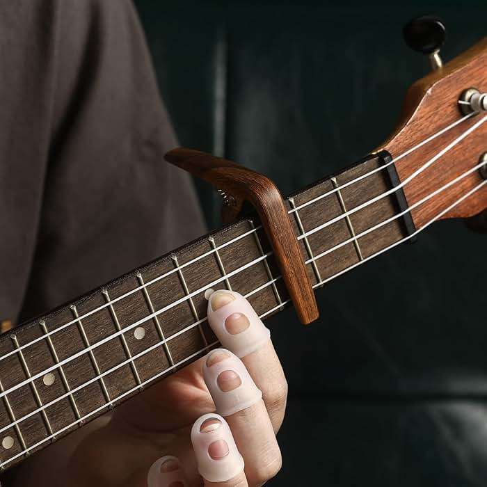 Ukulele Capo for Soprano, Concert, Tenor, Baritone Ukulele with felt picks (Walnut) - Image 4
