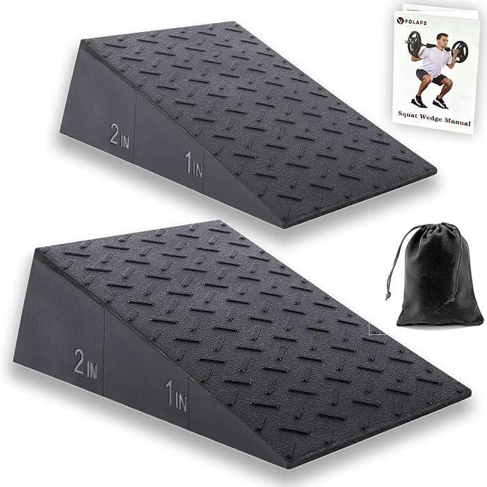 Folaps Squat Wedge Block for Heel Elevated Squat Weightlifting Calf Stretcher Slant Board for Mobility Balance and Strength Performance - Image 1