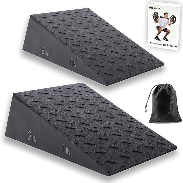Folaps Squat Wedge Block for Heel Elevated Squat Weightlifting Calf Stretcher Slant Board for Mobility Balance and Strength Performance - Product Image