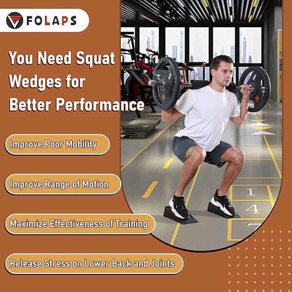 Folaps Squat Wedge Block for Heel Elevated Squat Weightlifting Calf Stretcher Slant Board for Mobility Balance and Strength Performance - Image 2