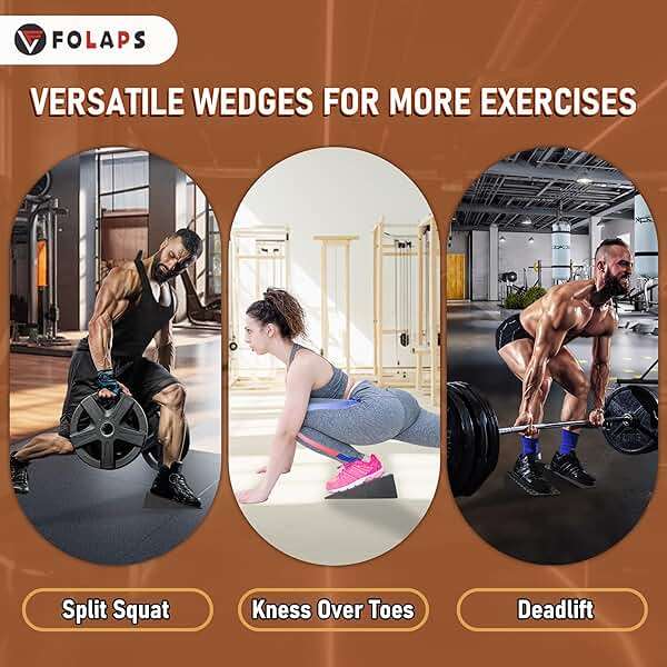 Folaps Squat Wedge Block for Heel Elevated Squat Weightlifting Calf Stretcher Slant Board for Mobility Balance and Strength Performance - Image 6