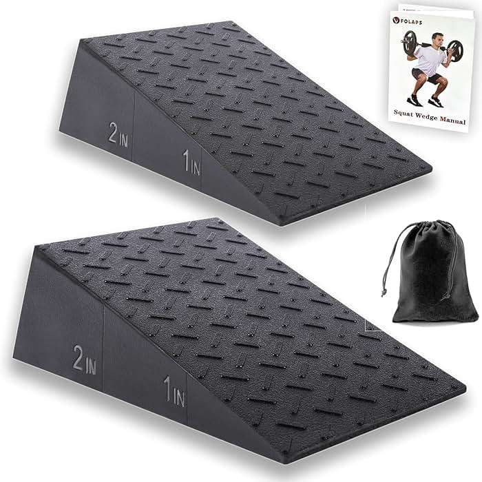 Folaps Squat Wedge Block for Heel Elevated Squat Weightlifting Calf Stretcher Slant Board for Mobility Balance and Strength Performance - Image 7