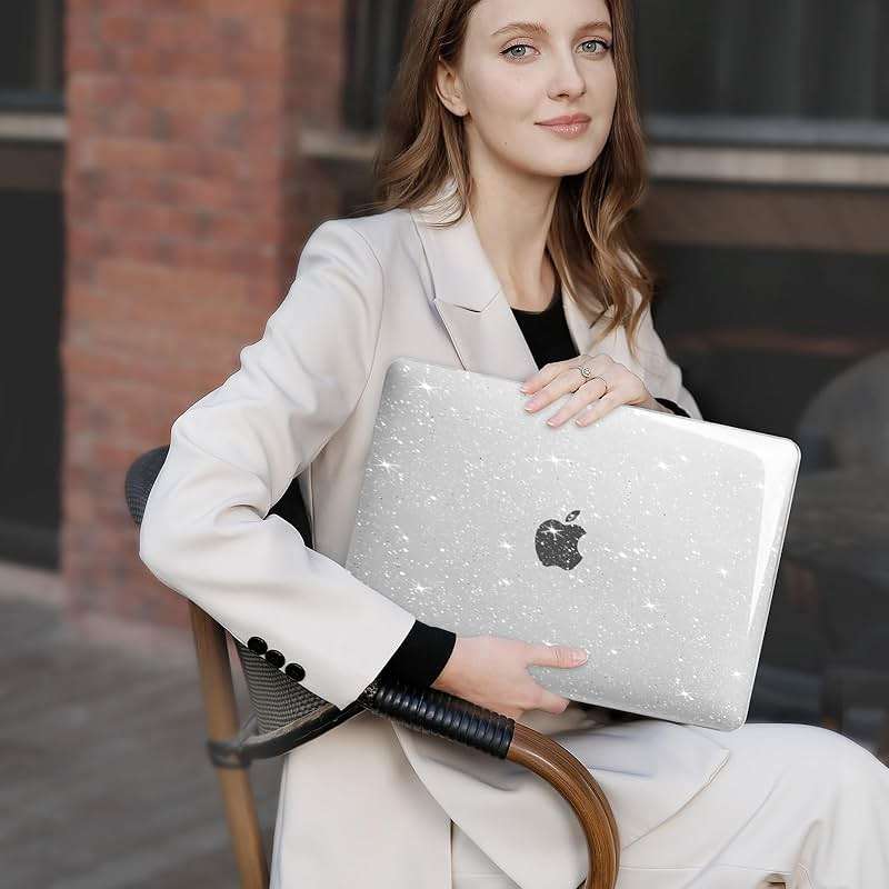 MOSISO Glitter Cover Compatible with MacBook Air 13 inch Case M5 2026 M4 2025 M3 M2 2024-2022 A3449 A3240 A3113 A2681, 4 in 1 Kit Bling Sparkly Hard Shell for MacBook Air 13.6 inch Case, Clear - Image 8