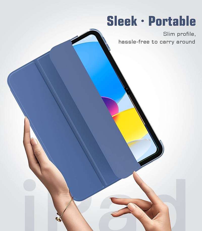 TiMOVO Case for iPad (A16) 11th Generation 11 Inch 2025/iPad 10th Generation 10.9 Inch 2022, Slim Stand Cover with Hard Translucent Back, Support Touch ID, Auto Wake/Sleep, Abyss Blue - Image 8