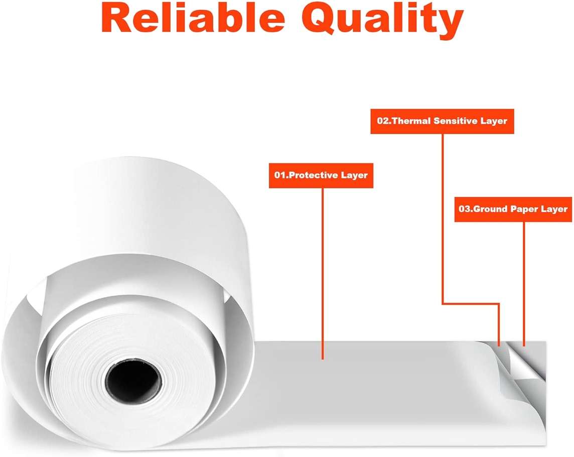 Immuson 2 1/4" x 85' Thermal Paper Receipt Rolls, POS/Cash Register Receipt Paper, Fits All Credit Card Terminals (50 Rolls) - Image 5