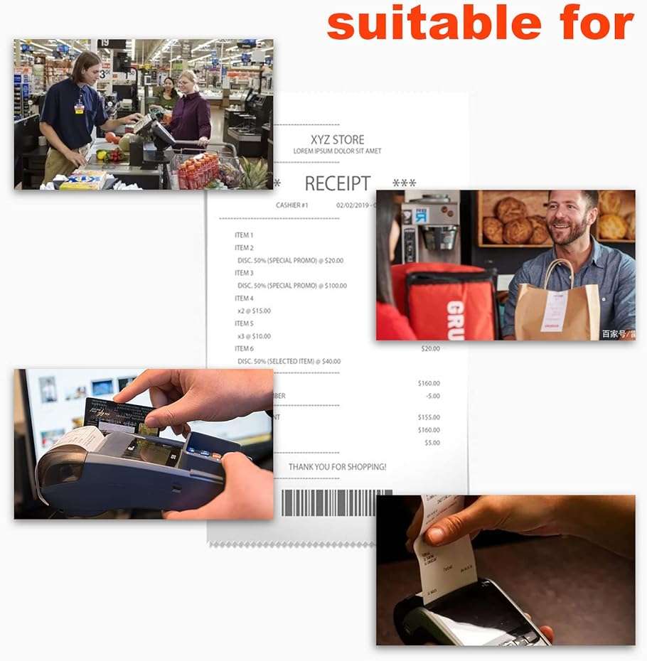 Immuson 2 1/4" x 85' Thermal Paper Receipt Rolls, POS/Cash Register Receipt Paper, Fits All Credit Card Terminals (50 Rolls) - Image 6
