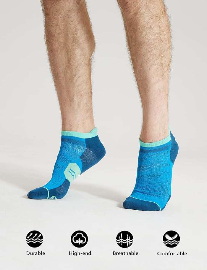 CS CELERSPORT Men's Ankle Running Socks with Cushion, Arch Support Low Cut Athletic Tab Socks for Men Women 6 Pack - Image 3