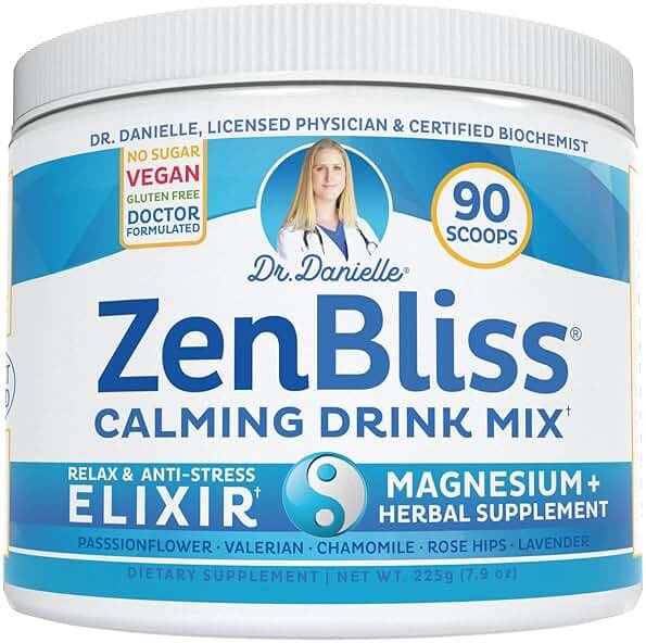 Zenbliss Calming Magnesium Drink Mix for Relaxation & Muscle Comfort – Magnesium Powder Supplement for Stress Support – By Dr. Danielle - Product Image