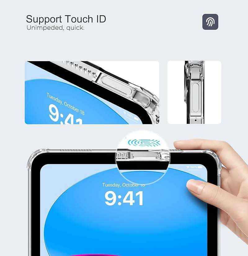MoKo Clear Case for iPad (A16) 11th Generation 2025 11-inch/10th Generation 2022 10.9 inch, Lightweight Soft TPU, Anti-Scratch Ultra Slim Protective Tablet Cover, Shockproof Impact Resistant, Clear - Image 4