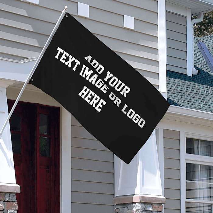 Custom Flag 3*5ft Personalize Add Your Text Photo Image Custom Yard Flags Dorm Room Flags For Garden Street Decoration Flag & Banners, Black, One Size - Image 2