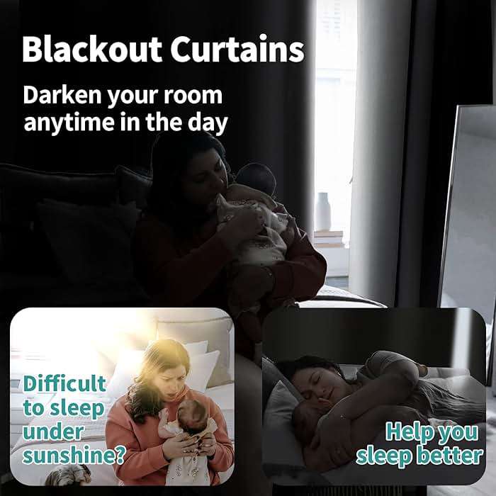 BGment White Blackout Curtains for Bedroom 63 Inch Length 2 Panels Set, Thermal Insulated Bedroom Curtains Soundproof Room Darkening Window Curtain Drapes, Each Grommet Curtains 42 Inch Wide - Image 3
