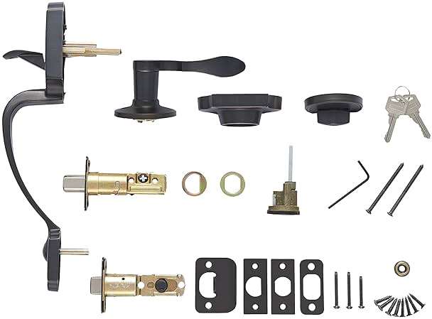 Amazon Basics Front Door Lock Set, Handleset with Shelby Lever, Level Door Handle, Exterior, Single Cylinder Packs, Oil Bronze, 6-Pack - Image 5