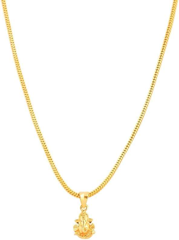 JewarHaat Indian Gold Plated Pendant Locket With Gold Plated Chain Daily Use Fashion Jewelry for Men and Women (Ganesh) - Image 3