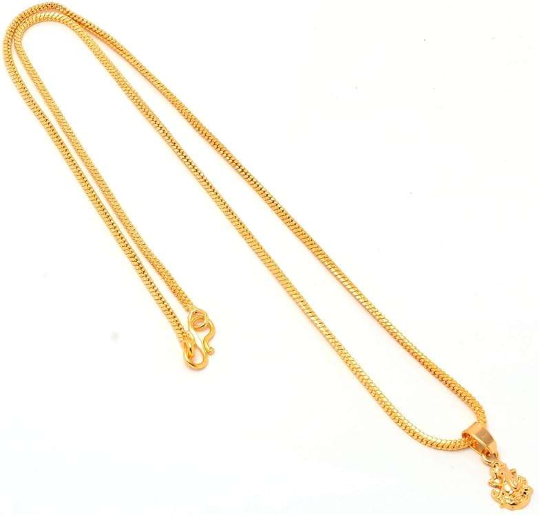 JewarHaat Indian Gold Plated Pendant Locket With Gold Plated Chain Daily Use Fashion Jewelry for Men and Women (Ganesh) - Image 4