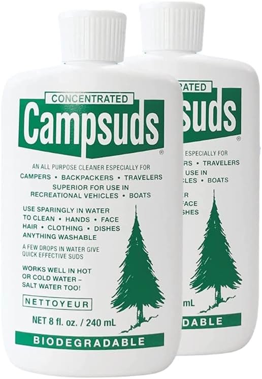 Sierra Dawn Outdoor Soap - Premium Biodegradable Camping & Backpacking Essential - All-Purpose Natural Soap for Dishes, Clothes & Personal Care - Trusted by Outdoor Enthusiasts, 8 Ounce, 2 Bottles - Product Image