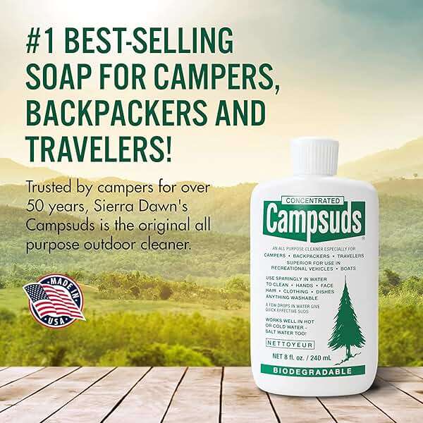 Sierra Dawn Outdoor Soap - Premium Biodegradable Camping & Backpacking Essential - All-Purpose Natural Soap for Dishes, Clothes & Personal Care - Trusted by Outdoor Enthusiasts, 8 Ounce, 2 Bottles - Image 5